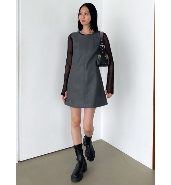 EMODA「Aラインフェイクレザーワンピース」|ワンピース|