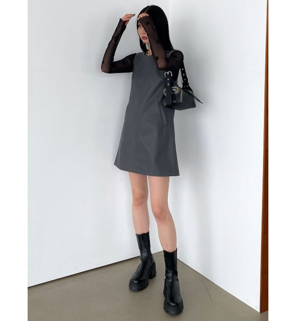 EMODA「Aラインフェイクレザーワンピース」|ワンピース|