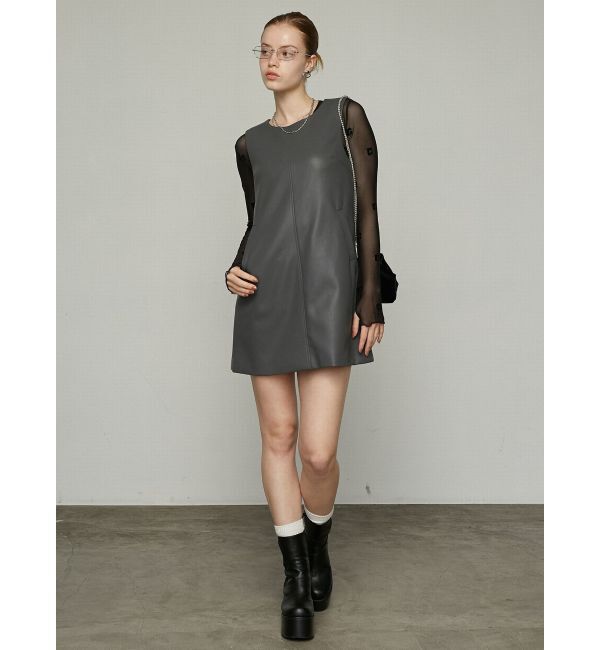 EMODA「Aラインフェイクレザーワンピース」|ワンピース|