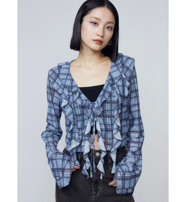 EMODA「ラッフルハングクロップドブラウス」|Tシャツ・カットソー|