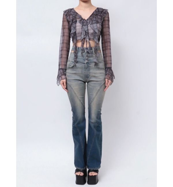 EMODA「ラッフルハングクロップドブラウス」|Tシャツ・カットソー|