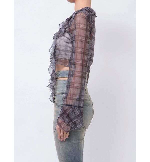 EMODA「ラッフルハングクロップドブラウス」|Tシャツ・カットソー|