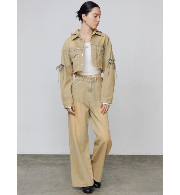 EMODA「カットスリーブフードデニムブルゾン」|ブルゾン・スタジャン|