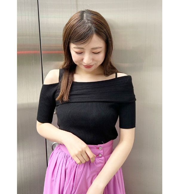 MERCURYDUO「アシンメトリーワンショルニット」|ニット・セーター|