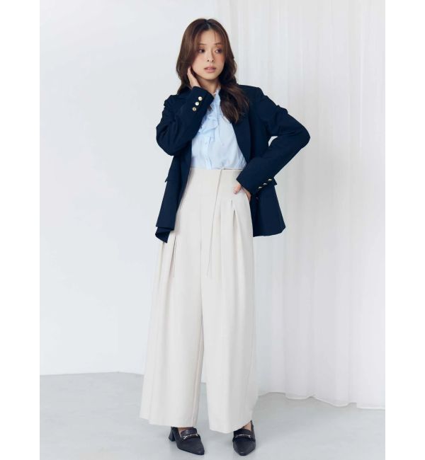 MERCURYDUO「シフォンロングスリーブラッフルブラウス」|シャツ・ブラウス|