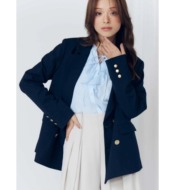 MERCURYDUO「シフォンロングスリーブラッフルブラウス」|シャツ・ブラウス|