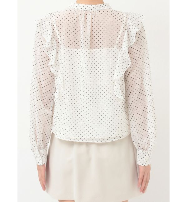 MERCURYDUO「シフォンロングスリーブラッフルブラウス」|シャツ・ブラウス|