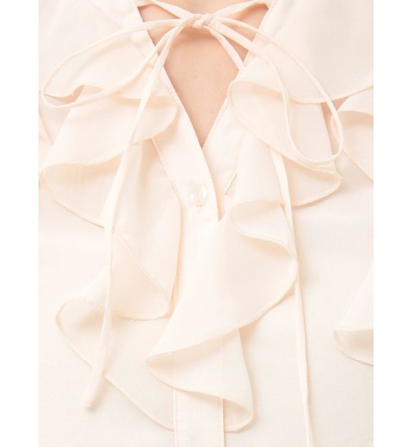 MERCURYDUO「シフォンロングスリーブラッフルブラウス」|シャツ・ブラウス|