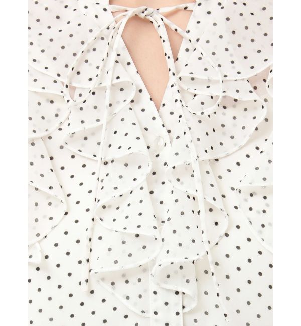 MERCURYDUO「シフォンロングスリーブラッフルブラウス」|シャツ・ブラウス|