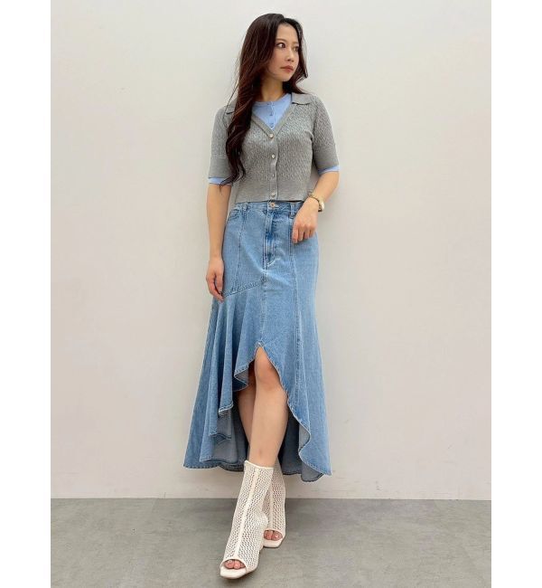 MERCURYDUO「バイカラーフェイクレイヤードニット」|ニット・セーター|