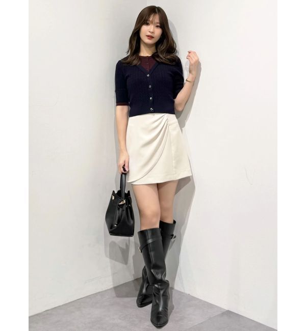 MERCURYDUO「バイカラーフェイクレイヤードニット」|ニット・セーター|