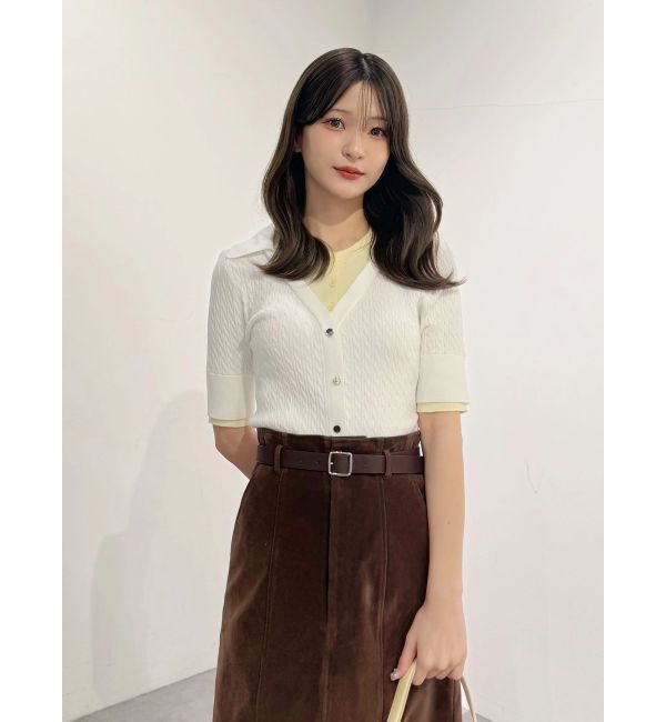 MERCURYDUO「バイカラーフェイクレイヤードニット」|ニット・セーター|