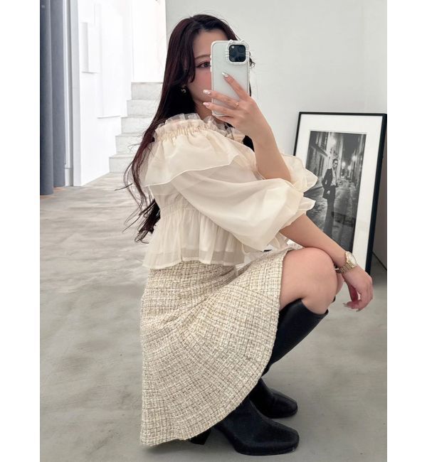 MERCURYDUO「オフショルラッフルブラウス」|シャツ・ブラウス|