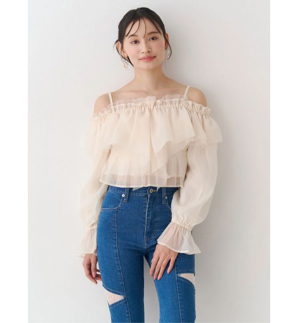 MERCURYDUO「オフショルラッフルブラウス」|シャツ・ブラウス|