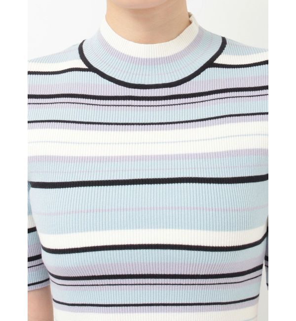 MERCURYDUO「マルチボーダークロップドニット」|ニット・セーター|