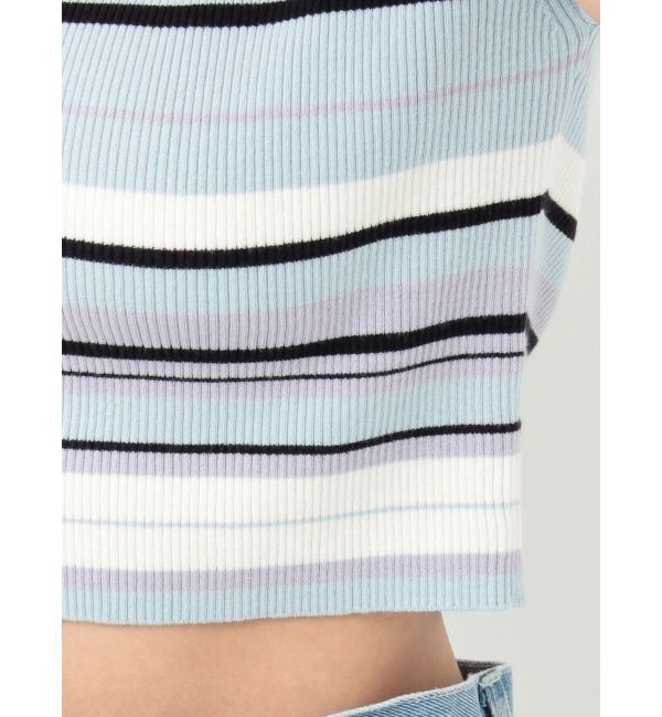 MERCURYDUO「マルチボーダークロップドニット」|ニット・セーター|