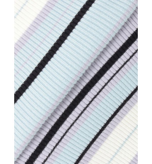 MERCURYDUO「マルチボーダークロップドニット」|ニット・セーター|