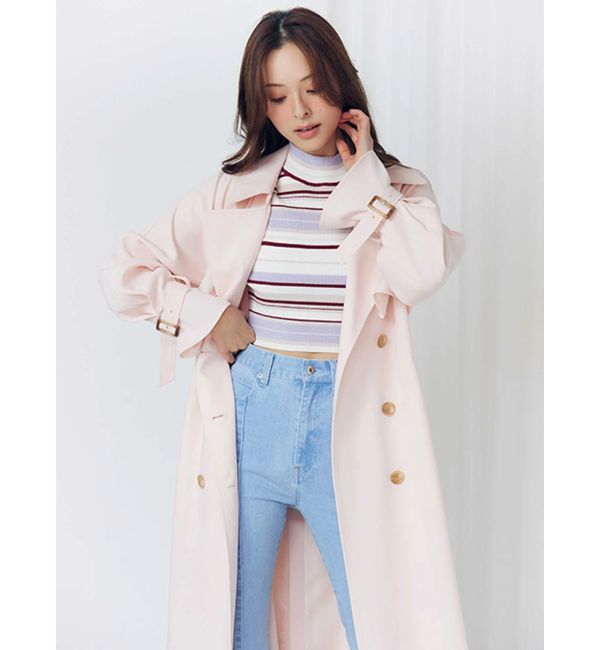 MERCURYDUO「マルチボーダークロップドニット」|ニット・セーター|