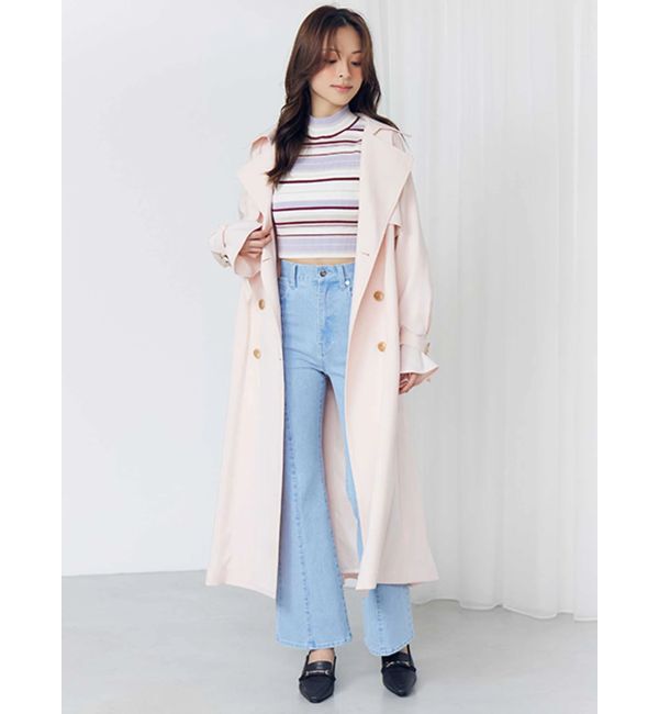 MERCURYDUO「マルチボーダークロップドニット」|ニット・セーター|