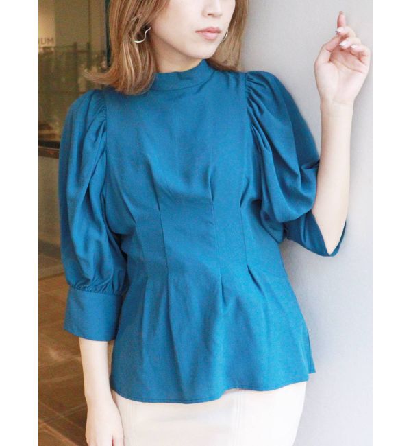 MURUA「ボウタイタックブラウス」|シャツ・ブラウス|ブルー
