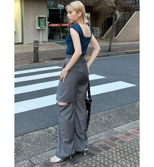 MURUA「バックオープンリブコルセットニット」|ニット・セーター|