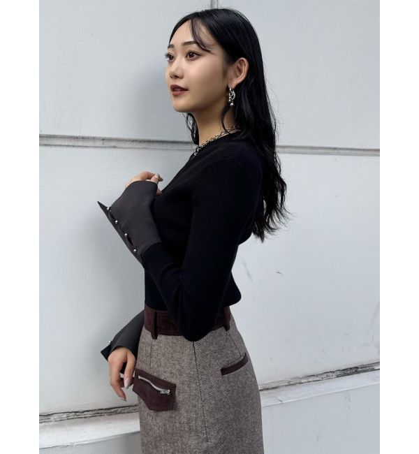 MURUA「フレアスリーブアクセントニット」|ニット・セーター|