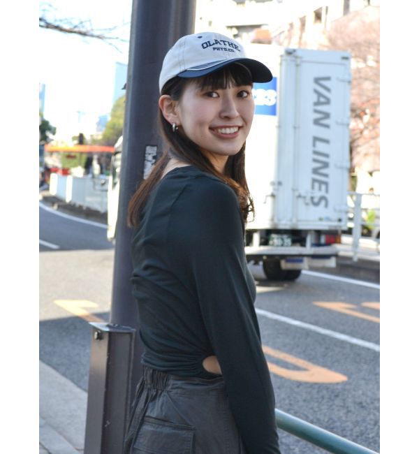 Ungrid「サイドオープンロングスリーブTee」|Tシャツ・カットソー|ブラック