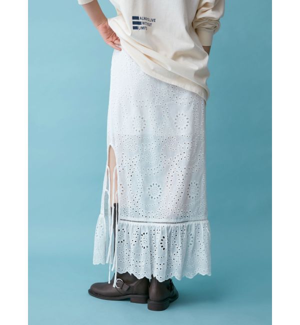 Ungrid「カットワークレースコンビスカート」|スカート|
