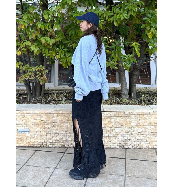Ungrid「カットワークレースコンビスカート」|スカート|
