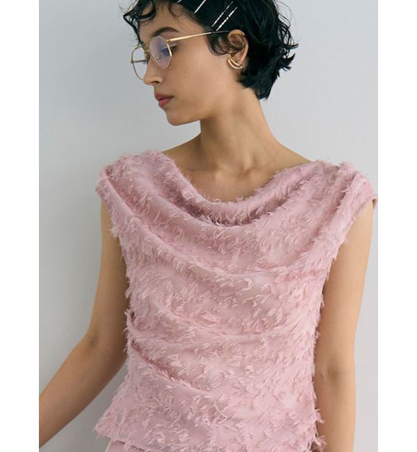 LAGUNAMOON「カットジャガードドレープブラウス」|シャツ・ブラウス|