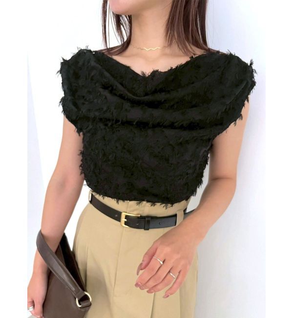 LAGUNAMOON「カットジャガードドレープブラウス」|シャツ・ブラウス|