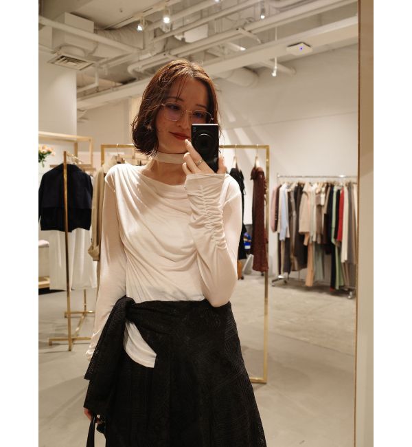 LAGUNAMOON「ドレープボウタイカットトップス」|Tシャツ・カットソー|