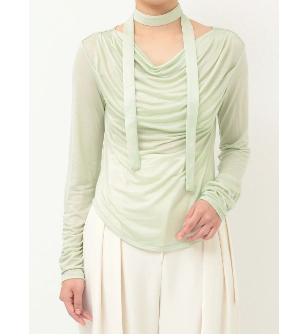 LAGUNAMOON「ドレープボウタイカットトップス」|Tシャツ・カットソー|