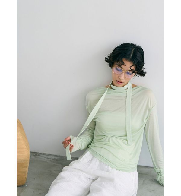 LAGUNAMOON「ドレープボウタイカットトップス」|Tシャツ・カットソー|