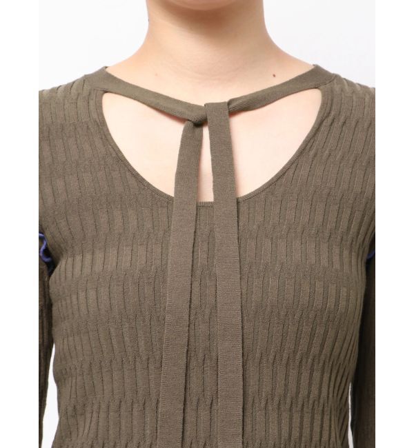 LAGUNAMOON「デザインリブボウタイニットプルオーバー」|ニット・セーター|