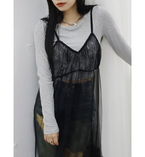 EVRIS「レースコンビロングキャミワンピース」|ワンピース|