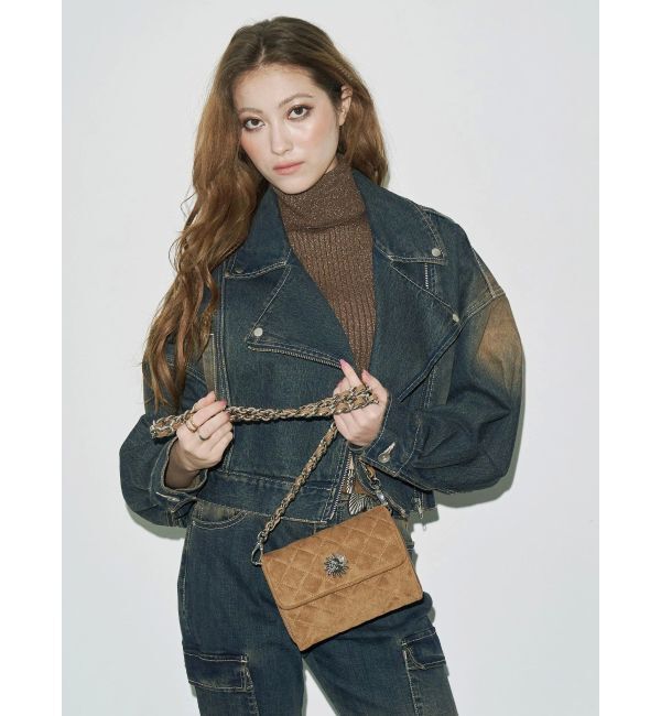 EVRIS「グラデーションデニムショートライダース【セットアップ着用可能】」|デニムジャケット|