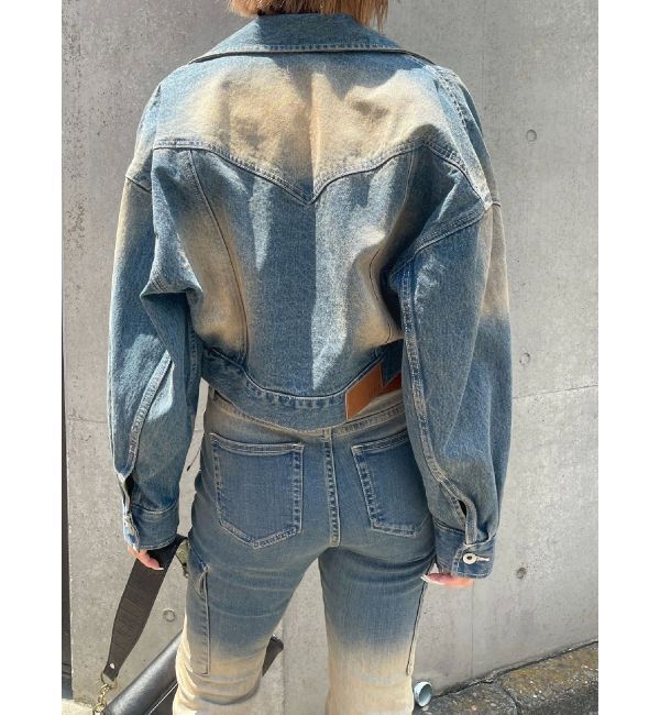 EVRIS「グラデーションデニムショートライダース【セットアップ着用可能】」|デニムジャケット|