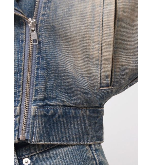 EVRIS「グラデーションデニムショートライダース【セットアップ着用可能】」|デニムジャケット|