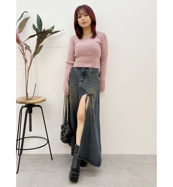 EVRIS「グラデーションスリットロングデニムスカート【セットアップ着用可能】」|スカート|