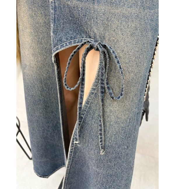 EVRIS「グラデーションスリットロングデニムスカート【セットアップ着用可能】」|スカート|