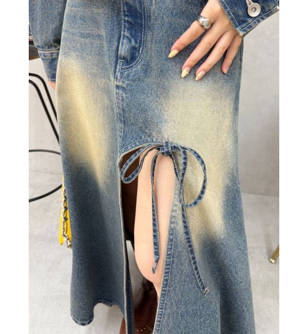 EVRIS「グラデーションスリットロングデニムスカート【セットアップ着用可能】」|スカート|