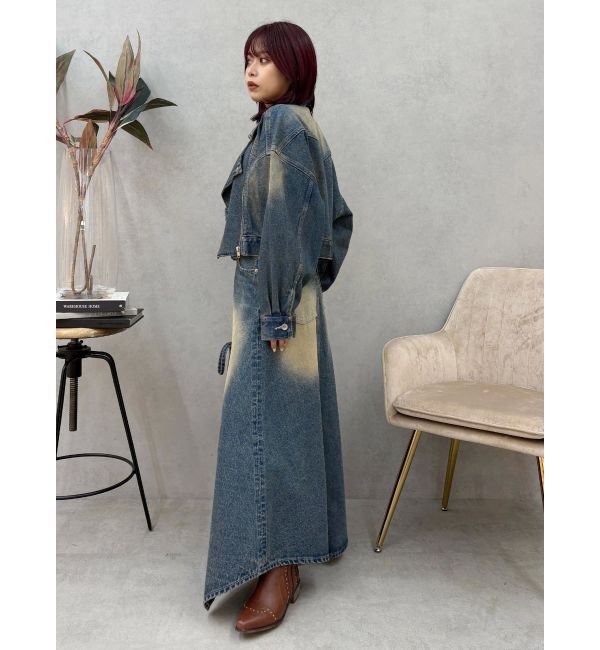 EVRIS「グラデーションスリットロングデニムスカート【セットアップ着用可能】」|スカート|