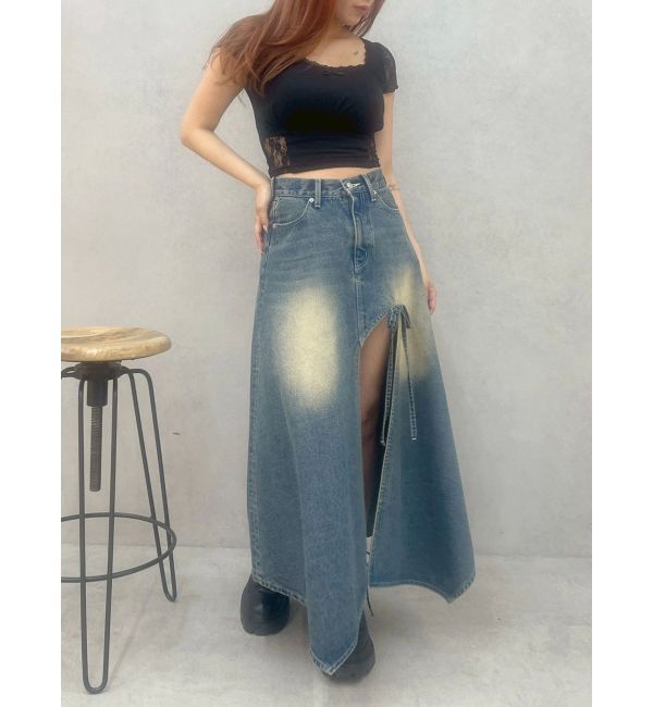 EVRIS「グラデーションスリットロングデニムスカート【セットアップ着用可能】」|スカート|