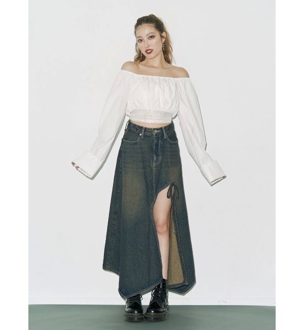 EVRIS「グラデーションスリットロングデニムスカート【セットアップ着用可能】」|スカート|