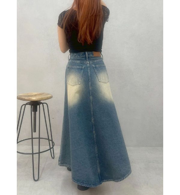 EVRIS「グラデーションスリットロングデニムスカート【セットアップ着用可能】」|スカート|