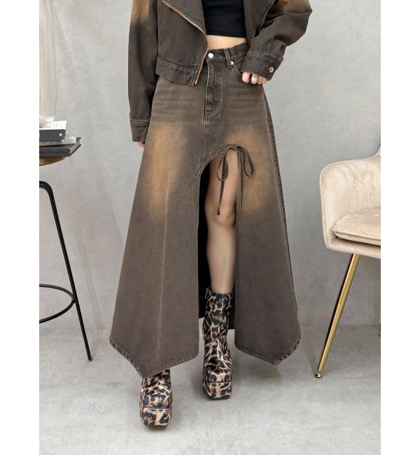 EVRIS「グラデーションスリットロングデニムスカート【セットアップ着用可能】」|スカート|