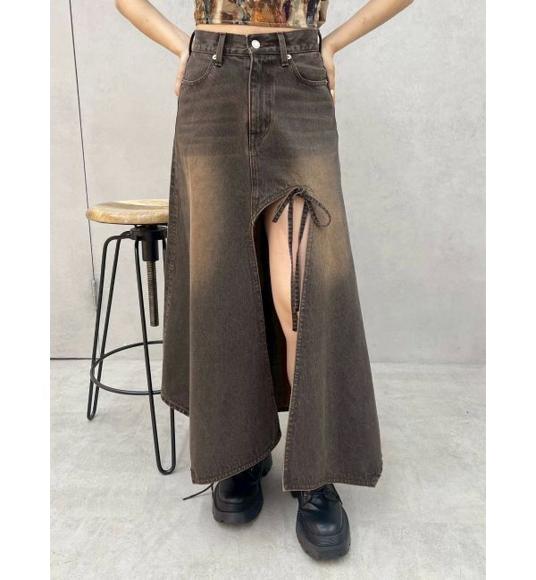 EVRIS「グラデーションスリットロングデニムスカート【セットアップ着用可能】」|スカート|