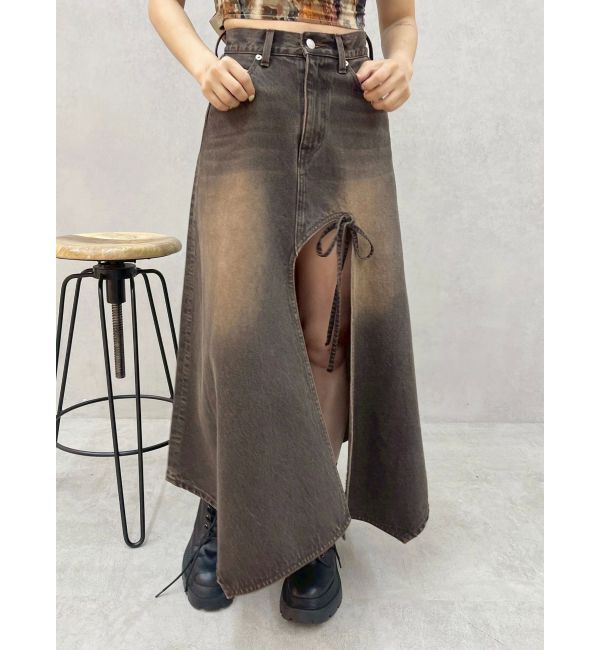 EVRIS「グラデーションスリットロングデニムスカート【セットアップ着用可能】」|スカート|