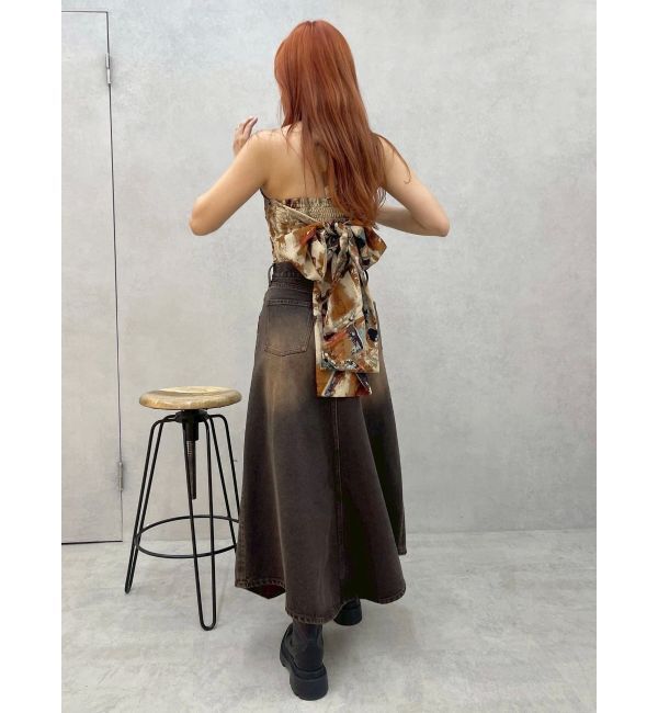 EVRIS「グラデーションスリットロングデニムスカート【セットアップ着用可能】」|スカート|